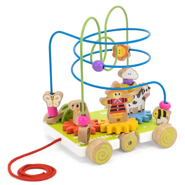 Каталка на веревке с лабиринтом и шестернями