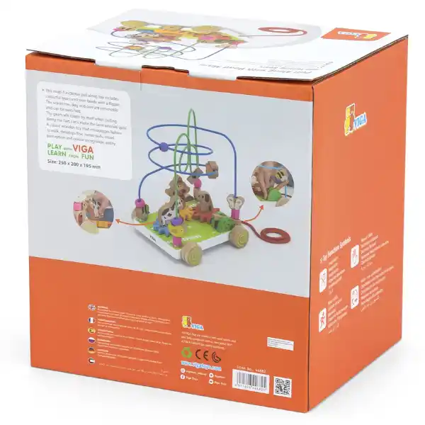 Каталка на веревке с лабиринтом и шестернями