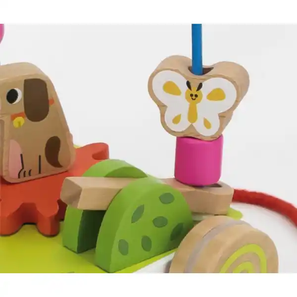 Каталка на веревке с лабиринтом и шестернями