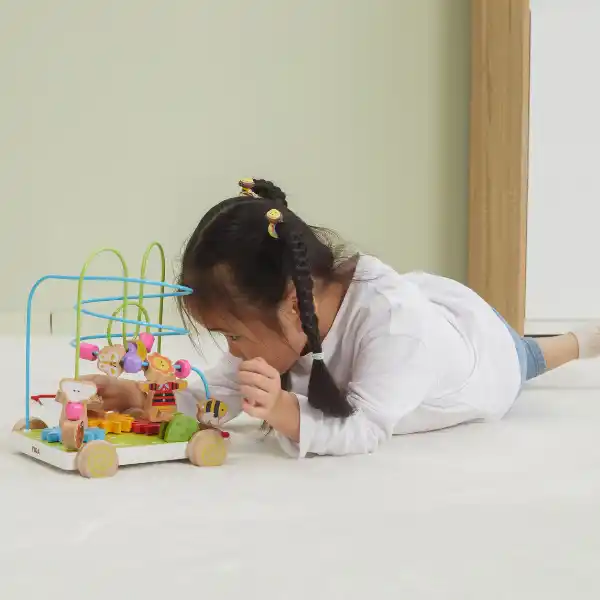 Каталка на веревке с лабиринтом и шестернями