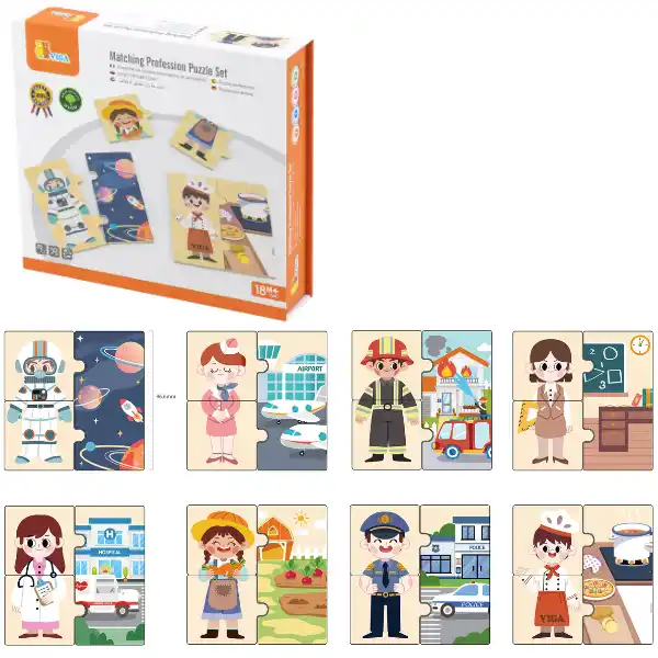 Joc logic de puzzle  „Profesiile” 24 elem.