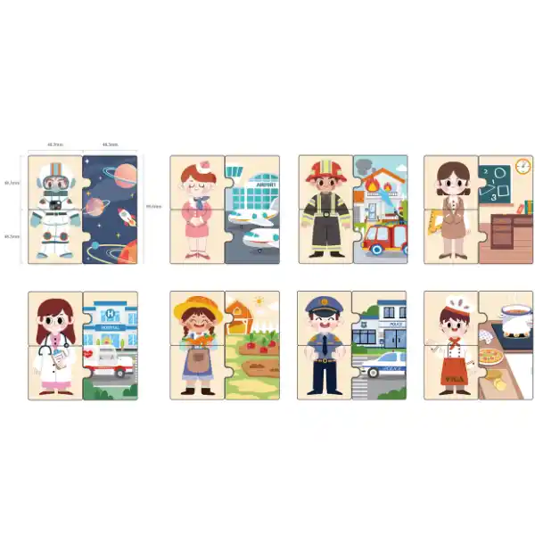 Joc logic de puzzle  „Profesiile” 24 elem.