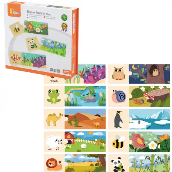 Joc de puzzle „Cine și unde locuiește” 24 elem.