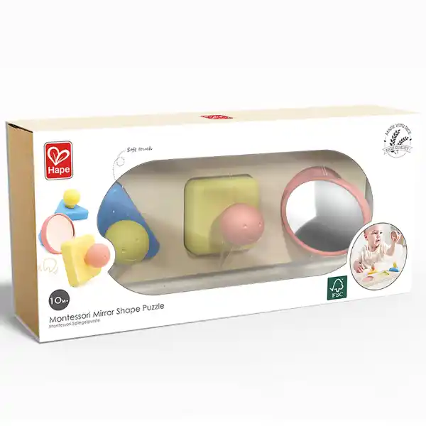 Деревянный пазл “Головоломка Монтессори с зеркалом”