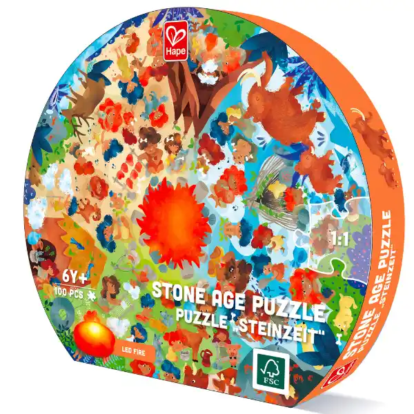 Puzzle rotund „Epoca de Piatră”, 100 elem.