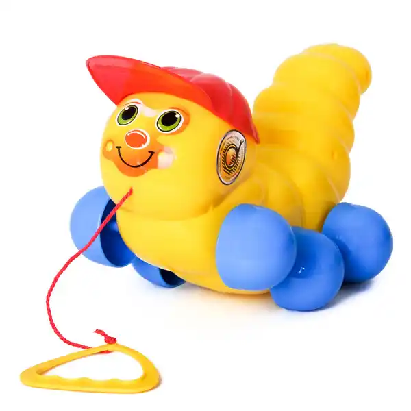 Каталка на веревочке с ручкой “Гусеница” в асс.