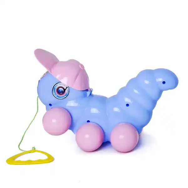 Каталка на веревочке с ручкой “Гусеница” в асс.