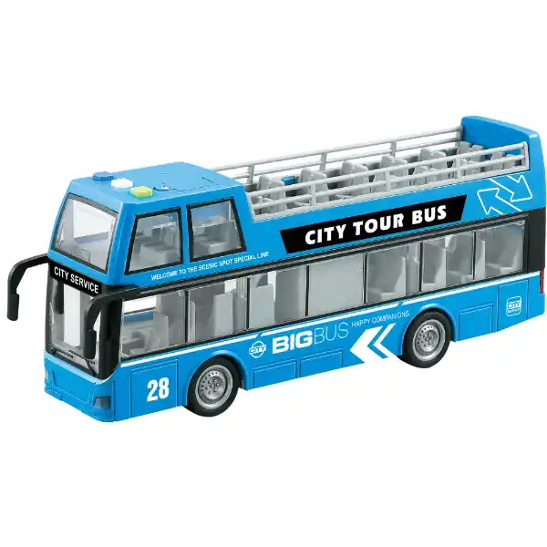 1:16 Инерционный двухэтажный автобус с открытым верхом (свет/звук)