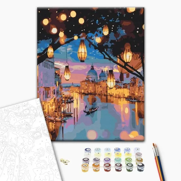 Pictură pe numere 40*50 сm (în cutie)  – Luminile nopții în Veneția