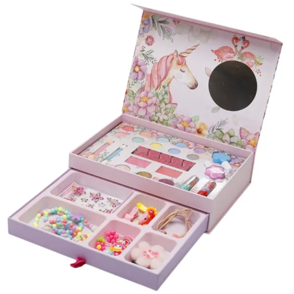 Produse cosmetice pentru copii și organizator cu 2 compartimente „Unicorn”