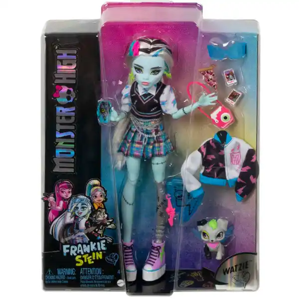 Set de joc Monster High ” Frankie Stein și Watzie”, cu accesorii