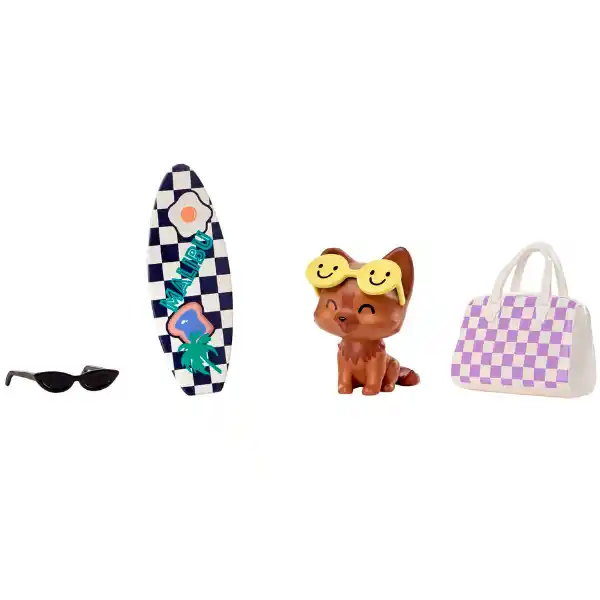 Set Barbie Extra „Barbie cu păr ondulat în culori de lavandă”