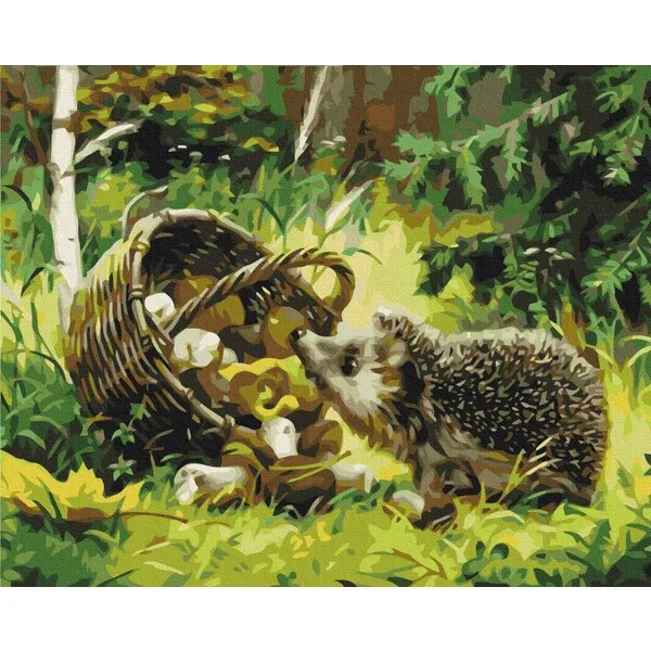 Pictură pe numere 40*50 cm (în cutie) – Arici norocos