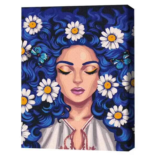 Pictură pe numere 40*50 cm (în cutie) – Margarete în păr