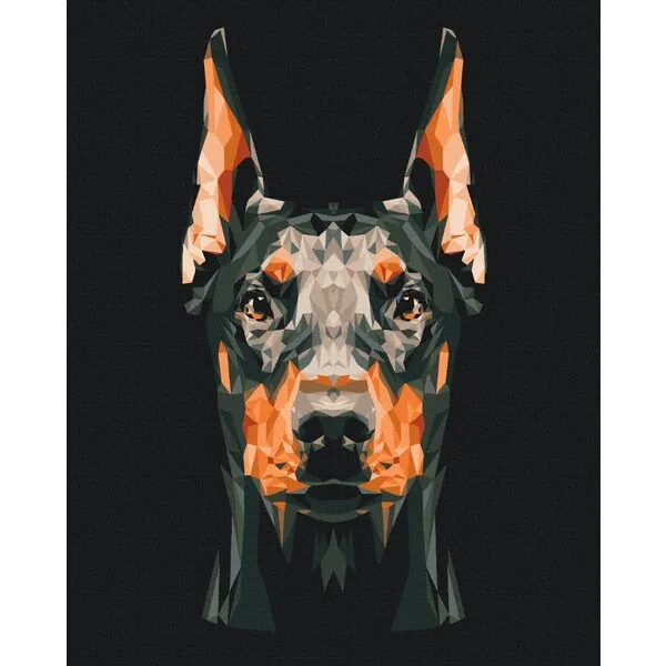 Pictură pe numere 40*50 сm (în cutie) – Doberman