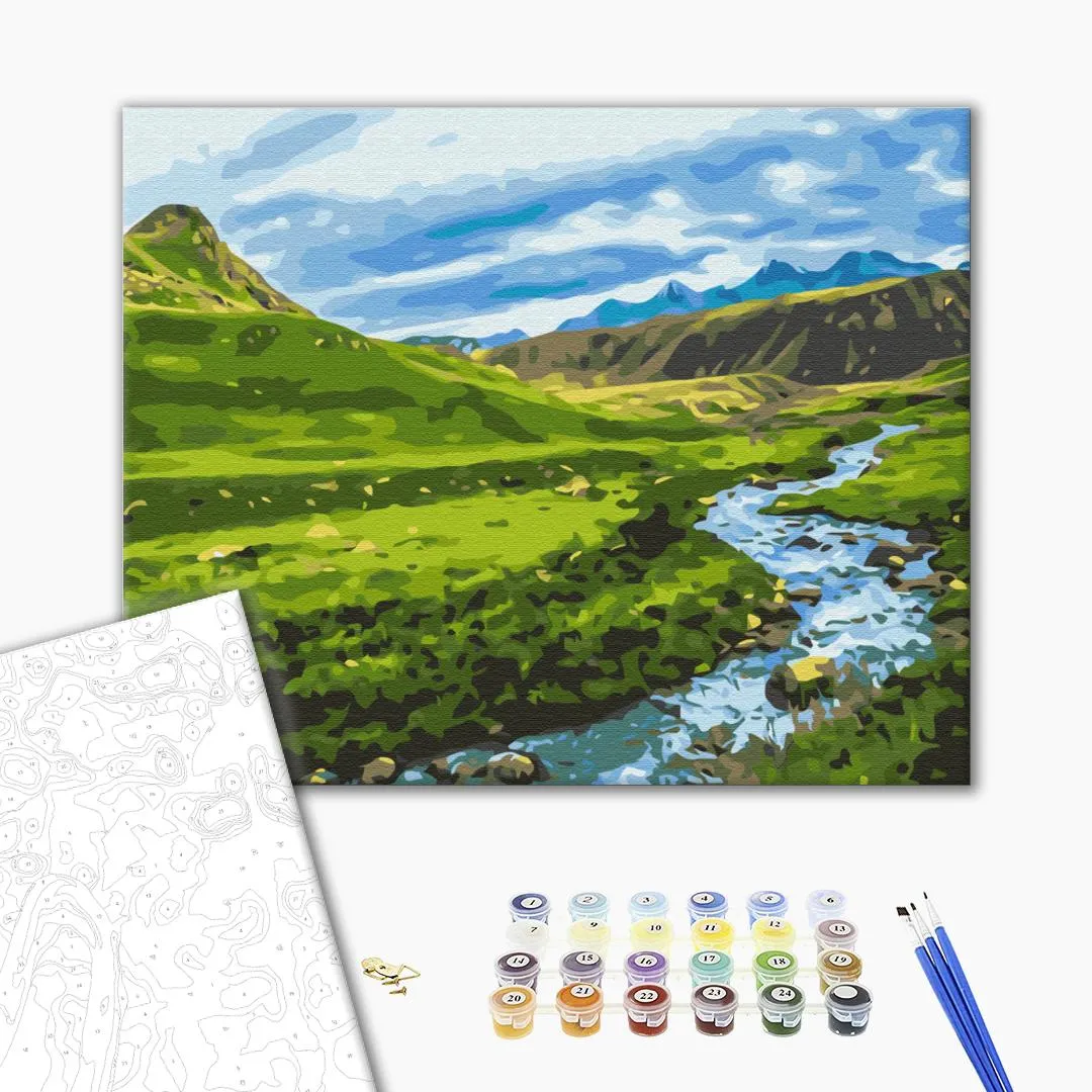 Pictură pe numere 40*50 сm (în cutie) – Luncă alpină