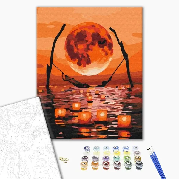Pictură pe numere 40*50 сm (în cutie) – Luna relaxării complete