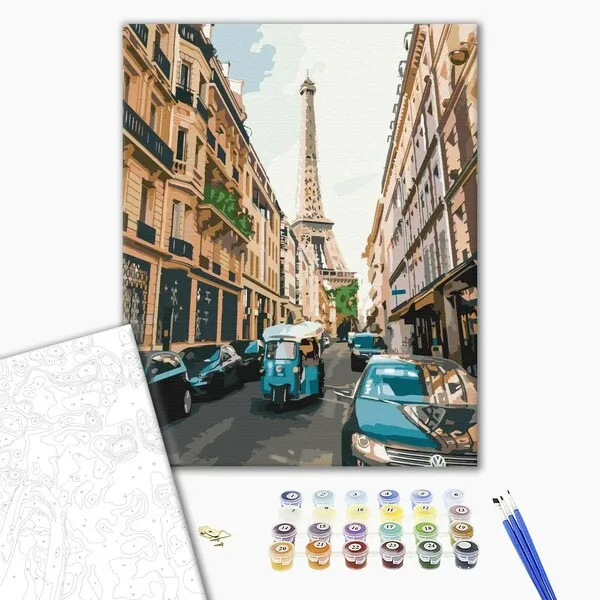 Pictură pe numere 40*50 сm (în cutie) – Parisul turistic
