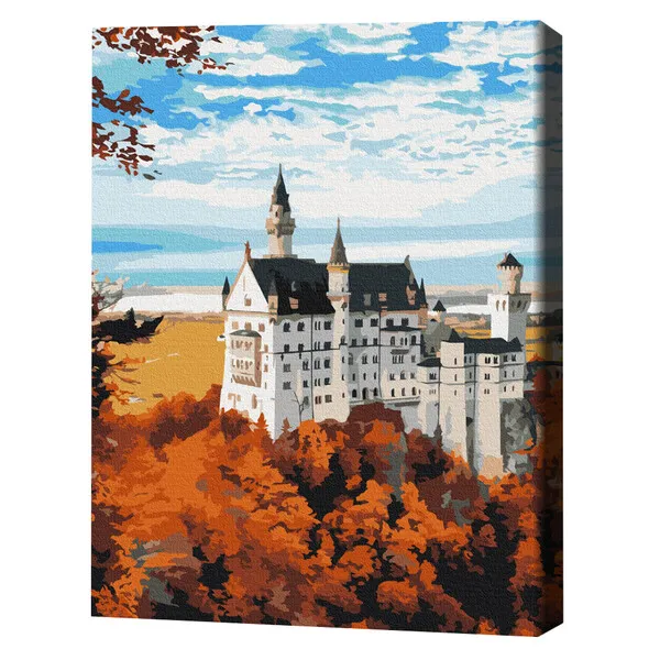 Pictură pe numere 40*50 сm (în cutie) – Vedere de toamnă din Neuschwanstein