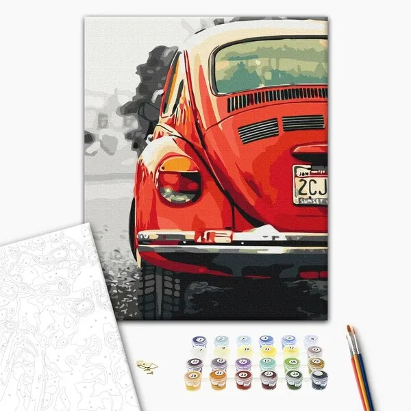 Pictură pe numere 40*50 сm (în cutie) – Retro roșu