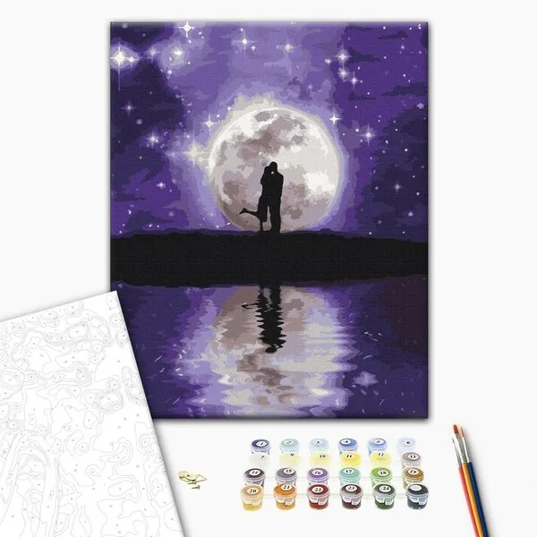 Pictură pe numere 40*50 сm (în cutie) – Îmbrățișări fermecate