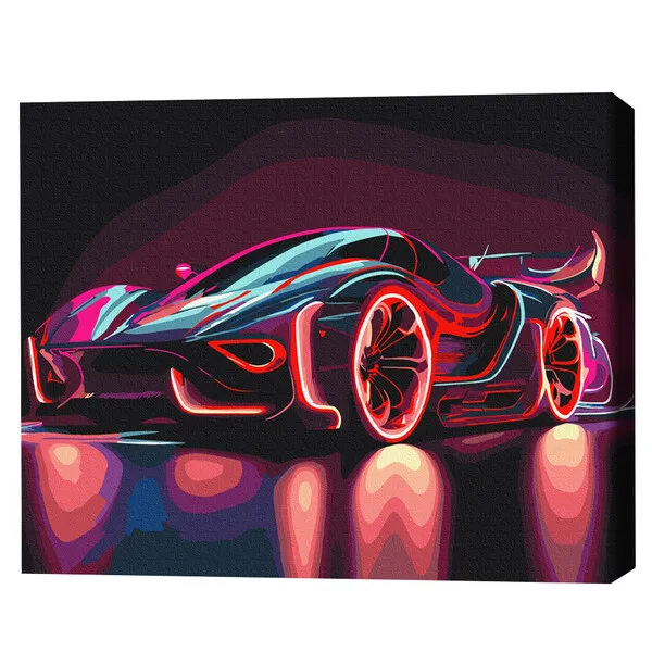 Pictură pe numere 40*50 сm (fără cutie)  – Mașină cu neon