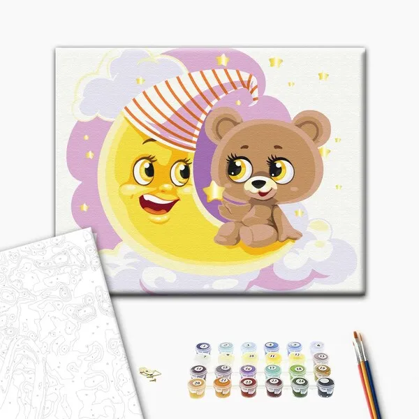 Pictură pe numere 30*40 сm (fără cutie) – Ursulețul somnoros