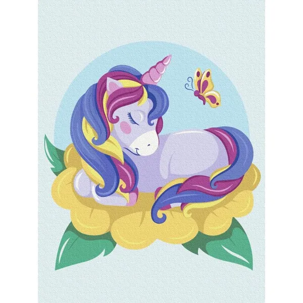 Pictură pe numere 30*40 сm (fără cutie) – Unicorn care înflorește