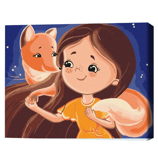 Pictură pe numere 30*40 сm (fără cutie) – Prietenia cu vulpea