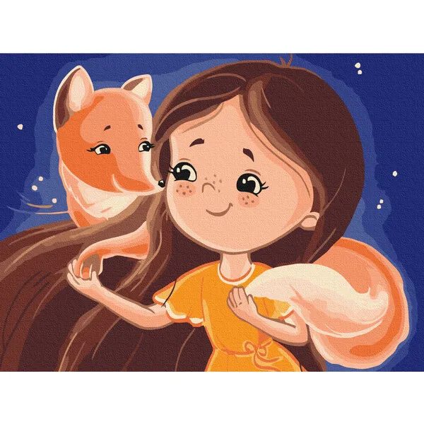 Pictură pe numere 30*40 сm (fără cutie) – Prietenia cu vulpea