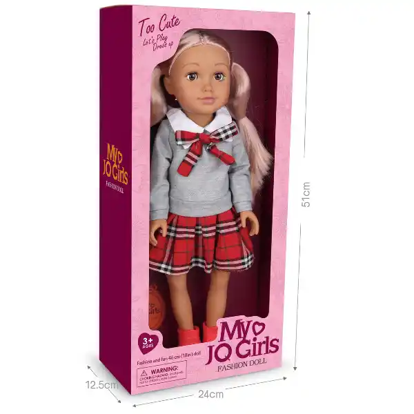 Кукла в школьной униформе, 45 см