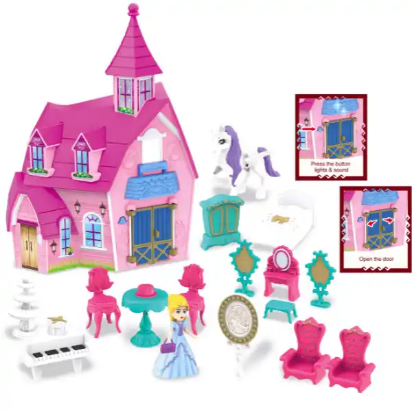 Игровой набор «Розовый домик принцессы», с музыкой и светом
