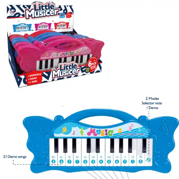 Пианино с 22 клавишами, 3 цвета