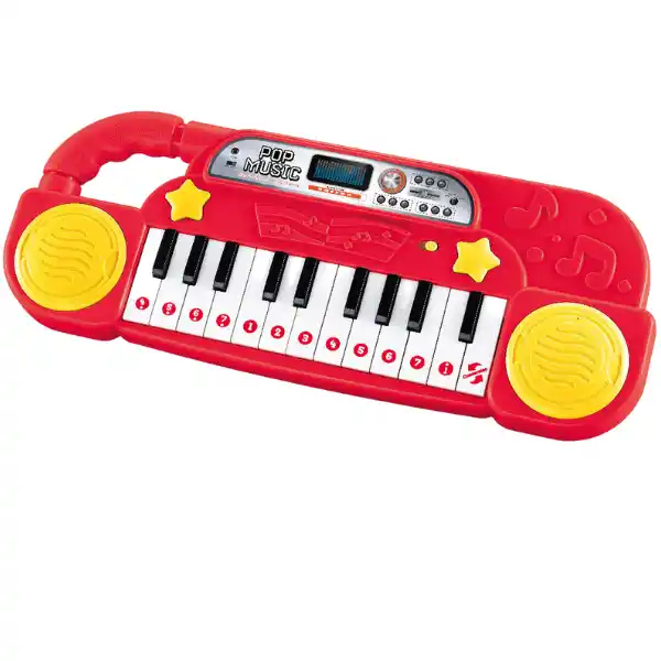 Красное пианино с 22 клавишами