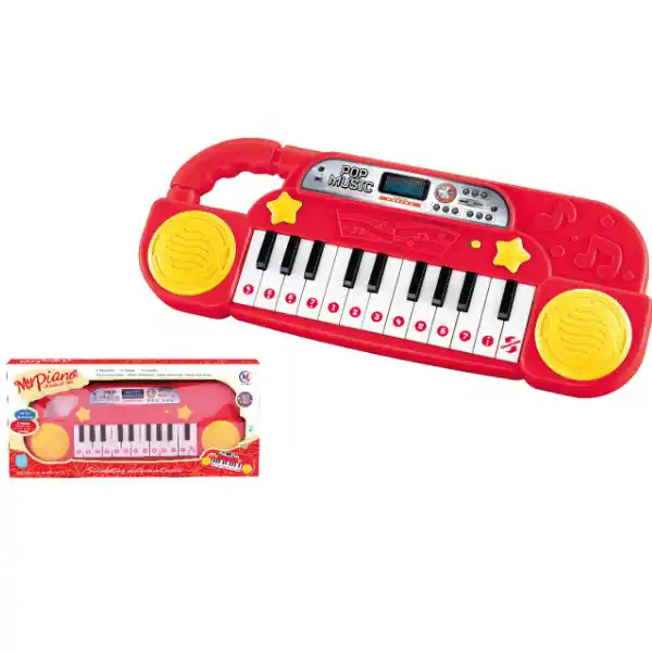 Красное пианино с 22 клавишами