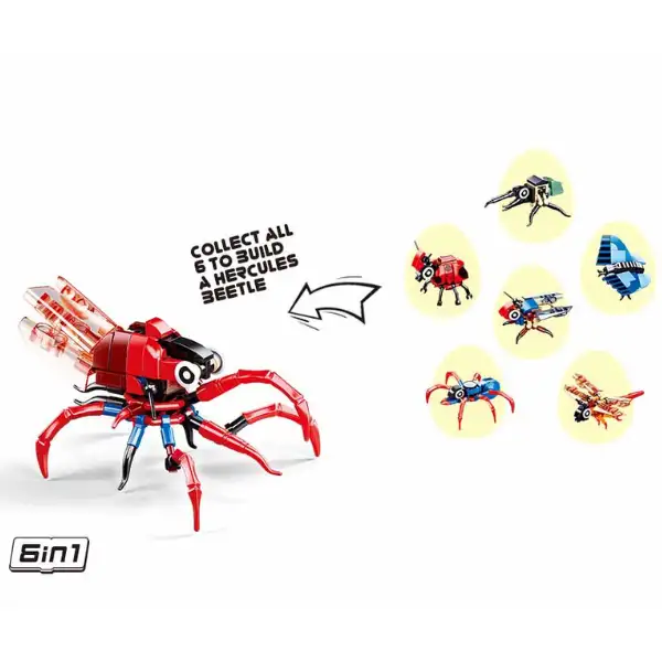 Set-surpriză de construcție ”Insecte”, în ou, de la 40 pînă la 54 elem.