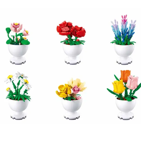 Set de construcție ”Floare în ghiveci”, 6 modele