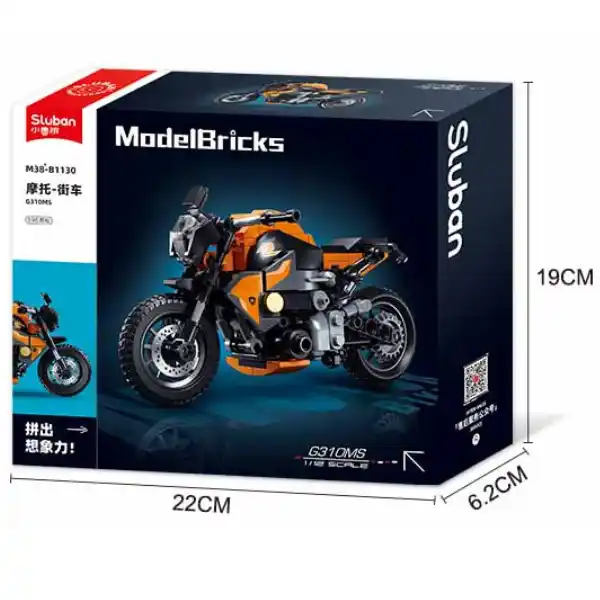 Конструктор “Мотоцикл G310MS”, масштаб 1:12, 196 элем.