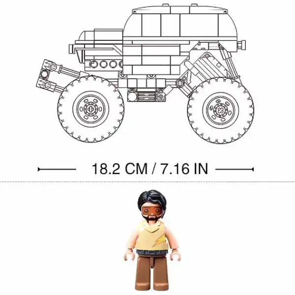 Set de construcție „Monster Truck verde-mov”, cu inerție, 252 elem.