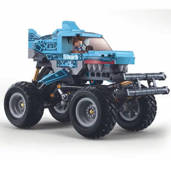 Set de construcție „Monster Truck – Rechinul albastru”, cu inerție, 273 elem.