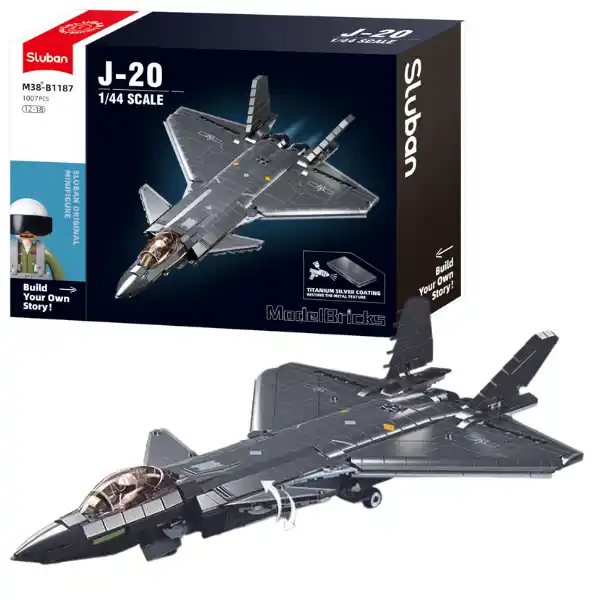 Set de construcție „Avion invizibil Stealth J20SS”, scara 1:44, 953 elem.