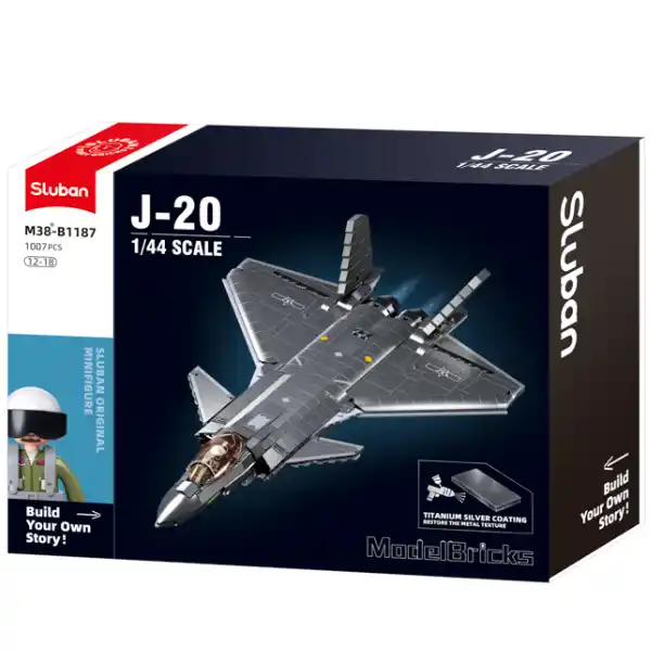 Set de construcție „Avion invizibil Stealth J20SS”, scara 1:44, 953 elem.