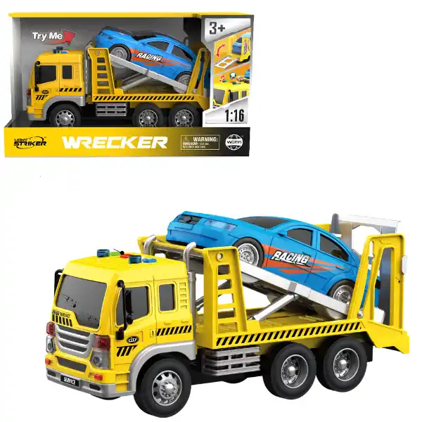 1:16 Автовоз с автомобилем, инерционный (свет / звук)