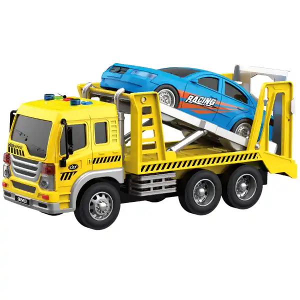 1:16 Автовоз с автомобилем, инерционный (свет / звук)