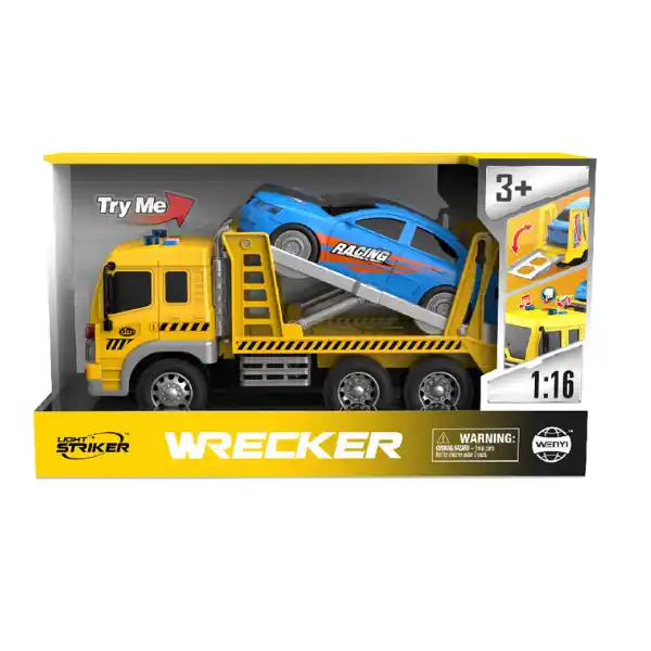 1:16 Автовоз с автомобилем, инерционный (свет / звук)