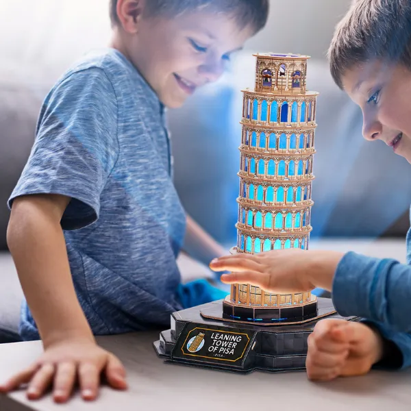 3D Puzzle “Turnul din Pisa” cu iluminare LED, 42 elemente