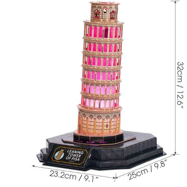 3D Puzzle “Turnul din Pisa” cu iluminare LED, 42 elemente