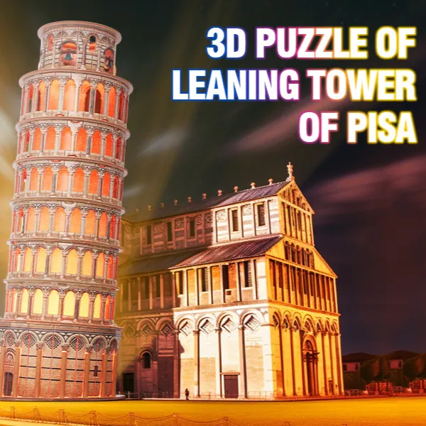 3D Puzzle “Turnul din Pisa” cu iluminare LED, 42 elemente