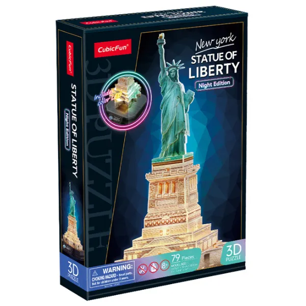 3D Puzzle “Statuia Libertății” cu iluminare LED, 79 elemente