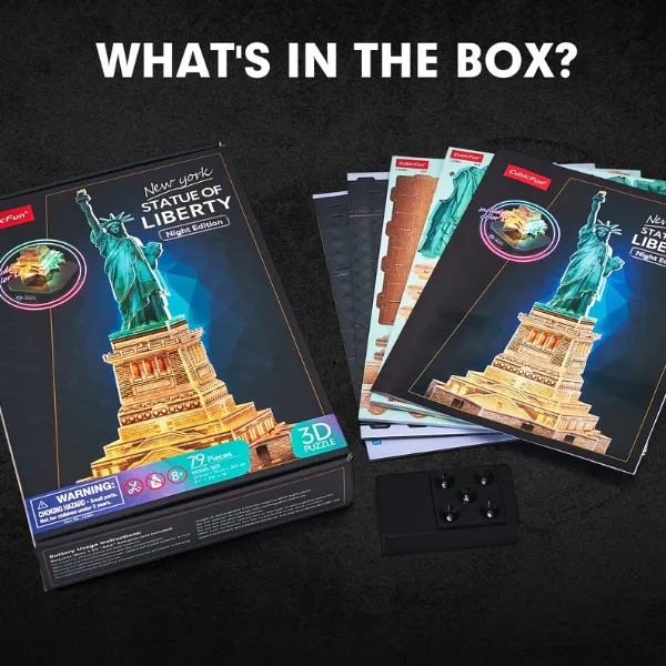 3D Puzzle “Statuia Libertății” cu iluminare LED, 79 elemente
